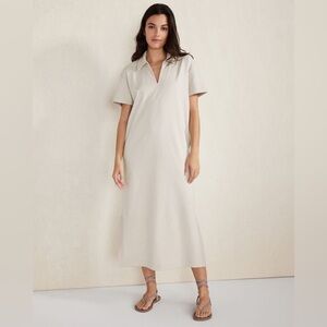 Haven Well Within Organic Cotton Interlock
Collared Maxi Dress Shiitake Size XL